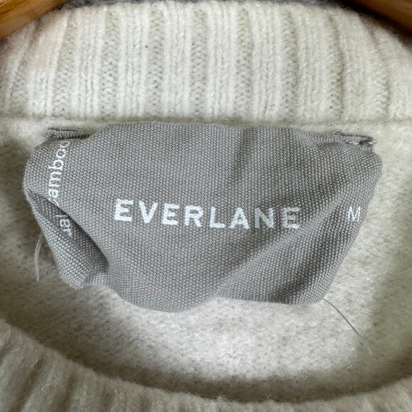 Everlane Beige Wool Crewneck Boxy Sweater Size M - Picture 7 of 12